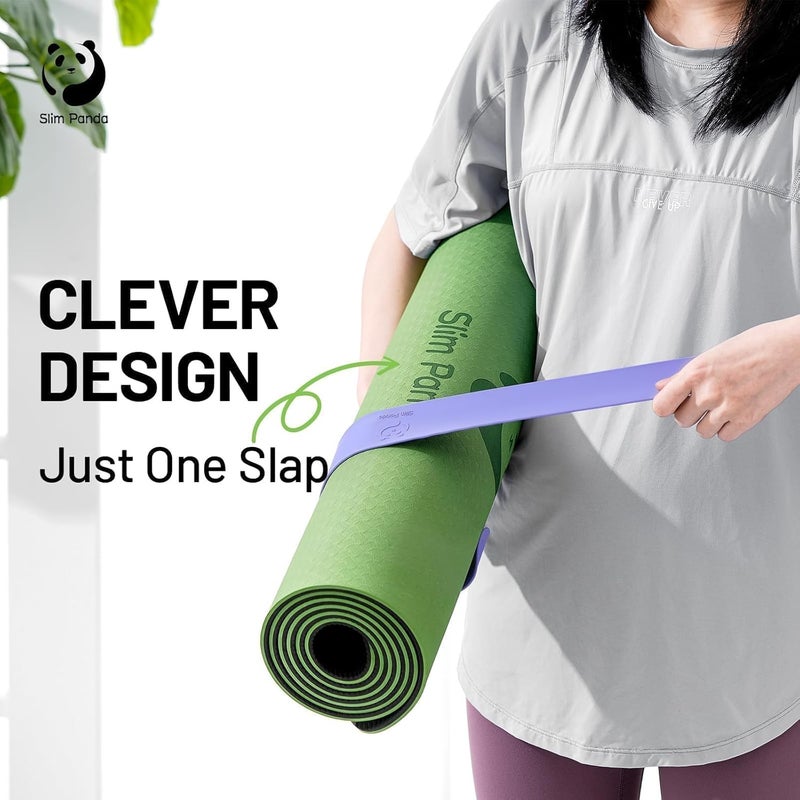 Slim Panda Yoga Mat Strap Slap Band, One Snap Keeps Mats Tightly Rolled, Heavy-Duty Clasp Fits Most Size Mats(24" L X 2" W) - Image 2